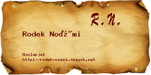 Rodek Noémi névjegykártya