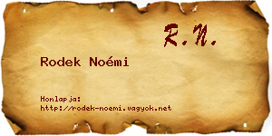Rodek Noémi névjegykártya